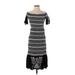 Rachel Zoe Casual Dress: Black Fair Isle Dresses - Women's Size X-Small