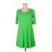 Cupio Casual Dress - A-Line Scoop Neck 3/4 sleeves: Green Print Dresses - Women's Size X-Large