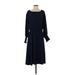 Jay Godfrey Casual Dress - Midi: Blue Print Dresses - Women's Size 6