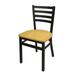 BFM Seating Lima Metal Ladder Back Restaurant Sidechair Dining Chair Metal in Black/Brown | 33 H x 18 W x 17.25 D in | Wayfair 2160CNTW-SB