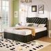 hanada Beds Vegan Leather Platform Storage Bed Upholstered/Faux leather in Black | 44.1 H x 61.6 W x 82.7 D in | Wayfair Hada20235586