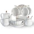 Rubbermaid 28oz. No Pattern Teapot Set For 6 Porcelain China/Ceramic in White | Wayfair B152