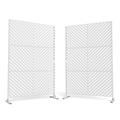 UIXE 6.3 ft. H x 4 ft. Metal Privacy Screen | Wayfair 67920-OS6-2SET-White