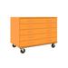 Stevens ID Systems Mobile 5 Compartments Classroom Cabinet w/ Casters Wood in Orange/White | 36" H x 48" W x 29" D | Wayfair 80392 F36-232