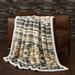 Union Rustic Kamarrah Sherpa Fleece Western Rustic Throw Blanket, 54x68 inch Polyester in Brown | 68 H x 54 W in | Wayfair