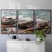 Longshore Tides Fishing Boats, 1885 Framed On Canvas 3 Pieces Set Metal in Blue/Brown/Orange | 40 H x 78 W x 2 D in | Wayfair