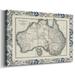 Williston Forge Bordered Map of Australia-Gallery Wrapped Canvas Canvas, Solid Wood in Gray | 8 H x 12 W x 1.5 D in | Wayfair