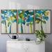 Red Barrel Studio® Tall Trees VII 3 Pieces Metal in Blue/Green/White | 40 H x 78 W x 2 D in | Wayfair B9840EF77B48476680D94316FE0AF944