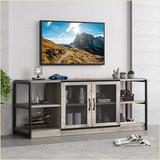 17 Stories Valisha 3-Tiers Wood TV Stand Farmhouse TV Table Storage Console Cabinet for 70" TVs Wood in Brown | Wayfair