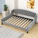 House of Hampton® Jehnna Tufted Button Daybed Upholstered/Revolution Performance Fabrics® in Gray/Black | 33 H x 45 W x 80 D in | Wayfair