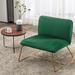 Slipper Chair - Mercer41 Dniyah 28.7" Wide Velvet Upholstered Slipper Chair w/ Metal Legs in Green/Yellow | 28.3 H x 29.3 W x 27.2 D in | Wayfair