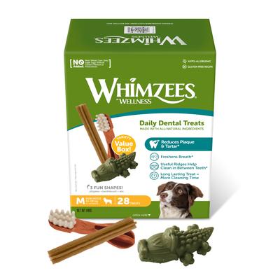 28x Size M Mixbox Whimzees by Wellness Dental Dog Snacks