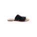 Carlos by Carlos Santana Sandals: Slip-on Stacked Heel Boho Chic Black Solid Shoes - Women's Size 6 - Open Toe