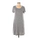 Gap Casual Dress - Shift Scoop Neck Short sleeves: Gray Marled Dresses - Women's Size Small