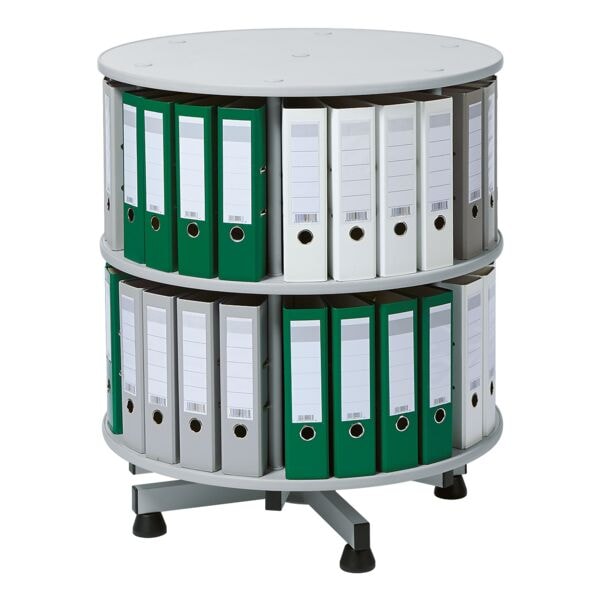 OTTO Office Ordnerdrehsäule für 48 Ordner auf 2 Etagen 100 cm Gesamthaft drehbar grau, 100x93x100 cm Image