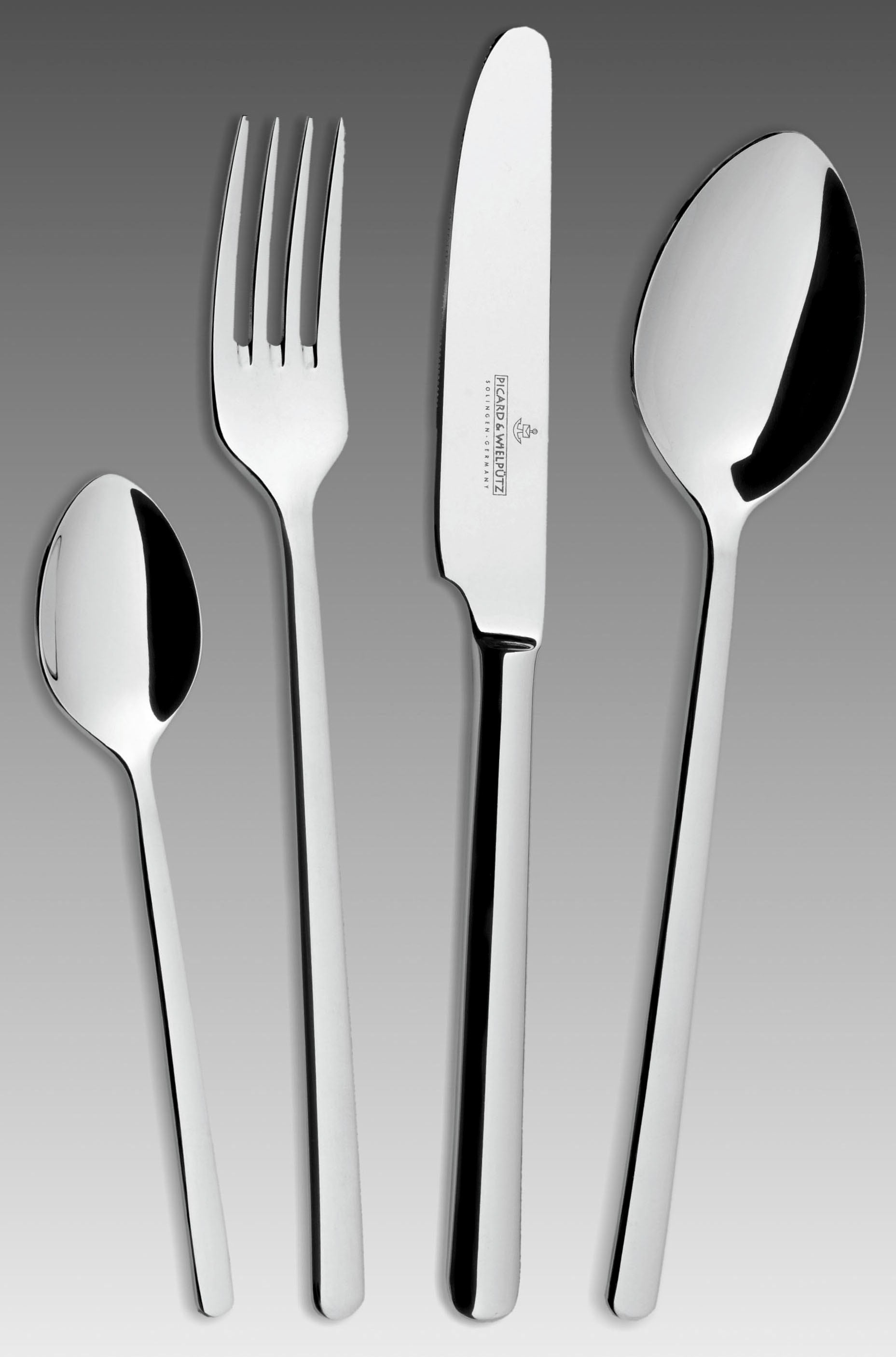 Besteck-Set "VENTURA", silber (silberfarben), 24 Stk., Chromnickelstahl 18/10, PICARD & WIELPÜTZ SOLINGEN, Essbesteck-Sets, hochglanzpoliert Image