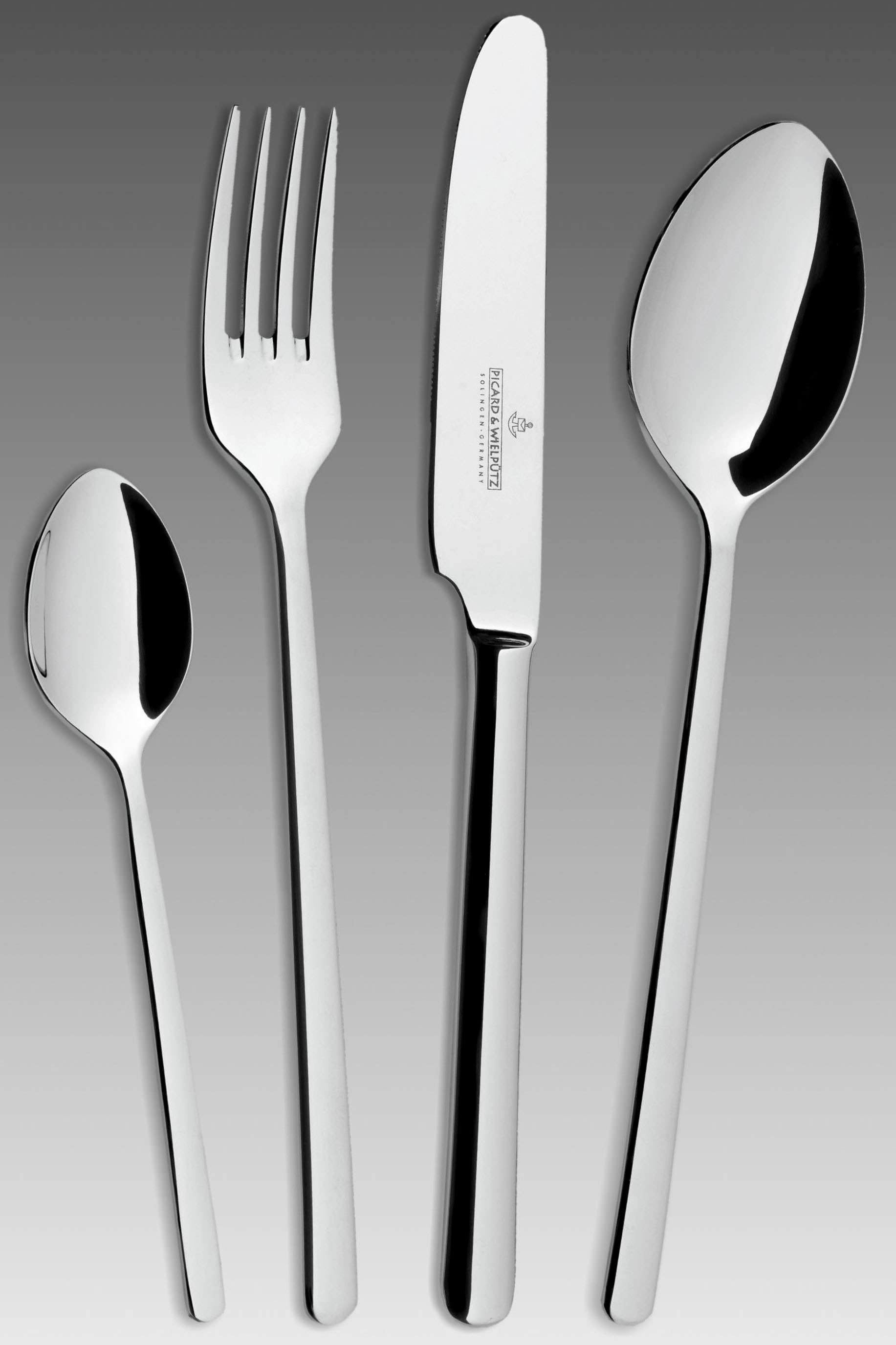 Besteck-Set "VENTURA", silber (silberfarben), 24 Stk., Chromnickelstahl 18/10, PICARD & WIELPÜTZ SOLINGEN, Essbesteck-Sets, im Geschenkkarton