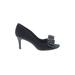 Kate Spade New York Heels: Slip-on Stiletto Cocktail Party Black Print Shoes - Women's Size 9 - Peep Toe