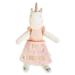 Mud Pie Ivory Pink Plush Unicorn Doll with Book 13.5