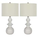 Pair of 25.5" Contemporary Stacked Table Lamp & Decorator Shade - 25.5