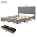 Queen Size Storage Bed Linen Upholstered Platform Bed with 3 Drawers