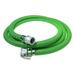 Gloxco Heavy Duty EPDM All Weather Suction Hose Assembly Black Tube Lime Green Helix 1-1/2â€³ Inside Diameter Hose with Male x Female Can and Groove Fittings Installed 40 ft Length