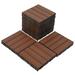 18 Pack Solid Wood Deck Flooring, Wood Interlocking Deck Tiles, 12 x 12 Inch Co-Extruded Interlocking Deck Tiles