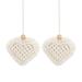 Fashion Woven Love Handmade Nordic Style Home Decoration Heart-Shaped Hanging Ornament Auto Rearview Mirror Pendant Car Pendant WHITE 2PCS