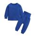 Thermal Underwear For Boys (Thermal Long Johns Set) Shirt & Pants Base Layer W/Leggings/Bottoms Ski/Extreme Cold-Blue 100Cm