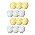 Uxcell 12Pcs Metal Coin Slot Lid Tinplate Canning Bank Caps Gold Tone Silver Tone