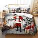 3 Piece Comforter Cover Set Merry Christmas Santa Cluas Tree Snowflakes Soft Bedding Set for Kids Teens Children Adults (1 Duvet Cover and 2 Pillowcases)