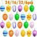 24/16/12/6pcs Colorful Hanging Easter Eggs Plastic Easter Hanging Ornaments Painted Easter Decoration for Easter Decoration DIY Crafts Spring Party Home Decorations Random Styles