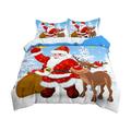 Christmas Duvet Cover Single Size Duvet Cover Set with Buttons Closure Ultra Soft Washed Microfiber Bedding Comforter Cover with A Pillowcases for All Season