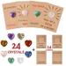 Valentines Day Gifts for Kids 24PCS Valentines Day Cards with 24PCS Heart-Shape Crystal Stone YOU RE A GEM OF A FRIEND Funny Valentine Exchange Card Gift for Boys Girls Classroom School Party Favor