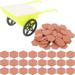 1 Set of Miniature Clay Bricks DIY Hexagonal Mini Bricks Ornaments with Small Trolley Small Building Bricks