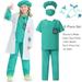 HAWEE Kids Doctor Costume Role Play Lab Coat and Kit with Stethoscope Toys Halloween Doctor Dress Up Set for Boys Girls