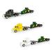 6 Pc Tomy John Deere 1:64 Semi With Trailer And Tractor Toy Plastic Assorted 3 Pc