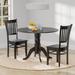 3-Piece Dining Set, 42" Round Drop-Leaf Table and Spindle Chairs