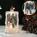 Christmas Lights Cameland Flameless Candles Christmas Snow Lantern Candle Shaped Snow Lantern With Music Glittering Lighted Lantern Christmas Tree Snowman Scene Festival 50ml Christmas Gifts