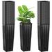 Hengguang 50 Pcs Plastic Deep Seedling Flower Planter 8 inch Deep Plant Nursery Pots Tall Deep Tree Pots with Drainage Holes Black Planter Flower Pot Container for Indoor Outdoor(8 inch)