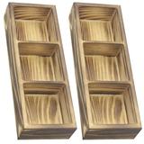 2 Pcs Storage Wooden Box Drawer Wood Storage Boxes Tea Storage Organizer Coffee Syrup Rack Teabags Organizer Office