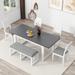 Modern 6-Piece Extendable 78" Dining Table Set, 4 Upholstered Dining Chairs and Dining Bench, 18" Butterfly Leaf