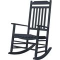 Kozyard High Back Slat Rocking Chair Solid Wood Outdoor Rocking Chair Set of 2 for Front Porch Furniture Porch Chairs for Indoor or Outdoor Use (Gray)