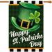 HGUAN Green Lucky Shamrock/Hat Sign Seasonal Happy St Patricks Day Garden Flag Double Sided 12 x 18 Inch Yard Flag Spring Seasonal Flag for Outdoor Holiday Decorations