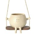 Swing Faces Planter Pots Head Hanging Planters for Indoor Outdoor Plant Cute Wall Hanging Planters Faces Planter Pots
