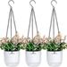 3 Pack Small Hanging Planters Garden Self-Watering Flower Plant Pot Transparent Hanging Planters for Indoor Plants Container Succulent Planter Pots with Hook Chains Drainage Holes