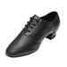 Black Boys Boots Shoes Boys Modern Dance Shoes Prom Ballroom Latin Dance Shoes Solid Color Lace Up Leather Shoes