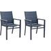 Kozyard Villa Outdoor Patio Dining Chair with Gray Frame Gray Paded Textilence (2 Pack Grey Chair)