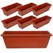 7Pcs Flower Pot Deck Railing Planter Boxes Balcony Porch Windowsill Planter Box Rectangular Planter Pots Window Planter