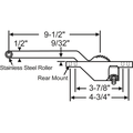 Brixwell 36-445-3 Single Arm Casement Operator white Truth Right Hand Rear mount Stainless Steel Roller 9-1/2in Arm Length